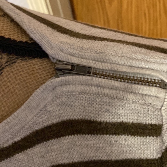 Madewell Striped Boat Neck Sweater XS | Shoulder Zip | Boxy Cotton Wool Knit - Picture 8 of 12